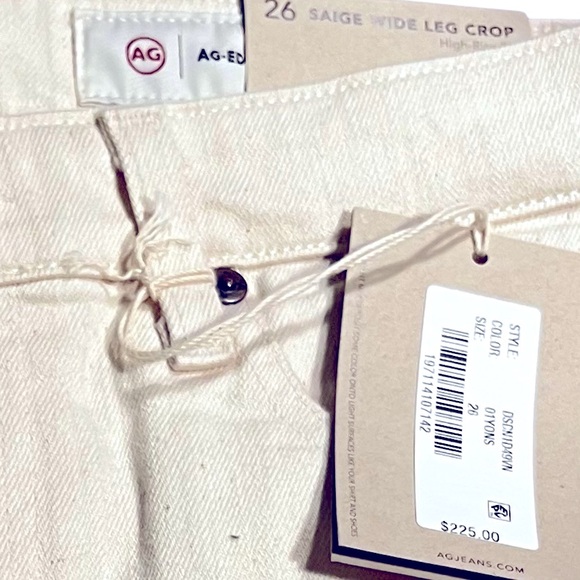 AG Saige Wide Leg Crop NWT Size 26 Front Rise: 10 1/4" - Picture 8 of 9